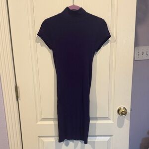 Elegant Purple Women's Turtleneck Dress